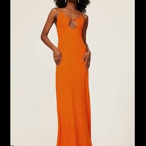 Victoria Beckham Elegant Orange Maxi Dress
